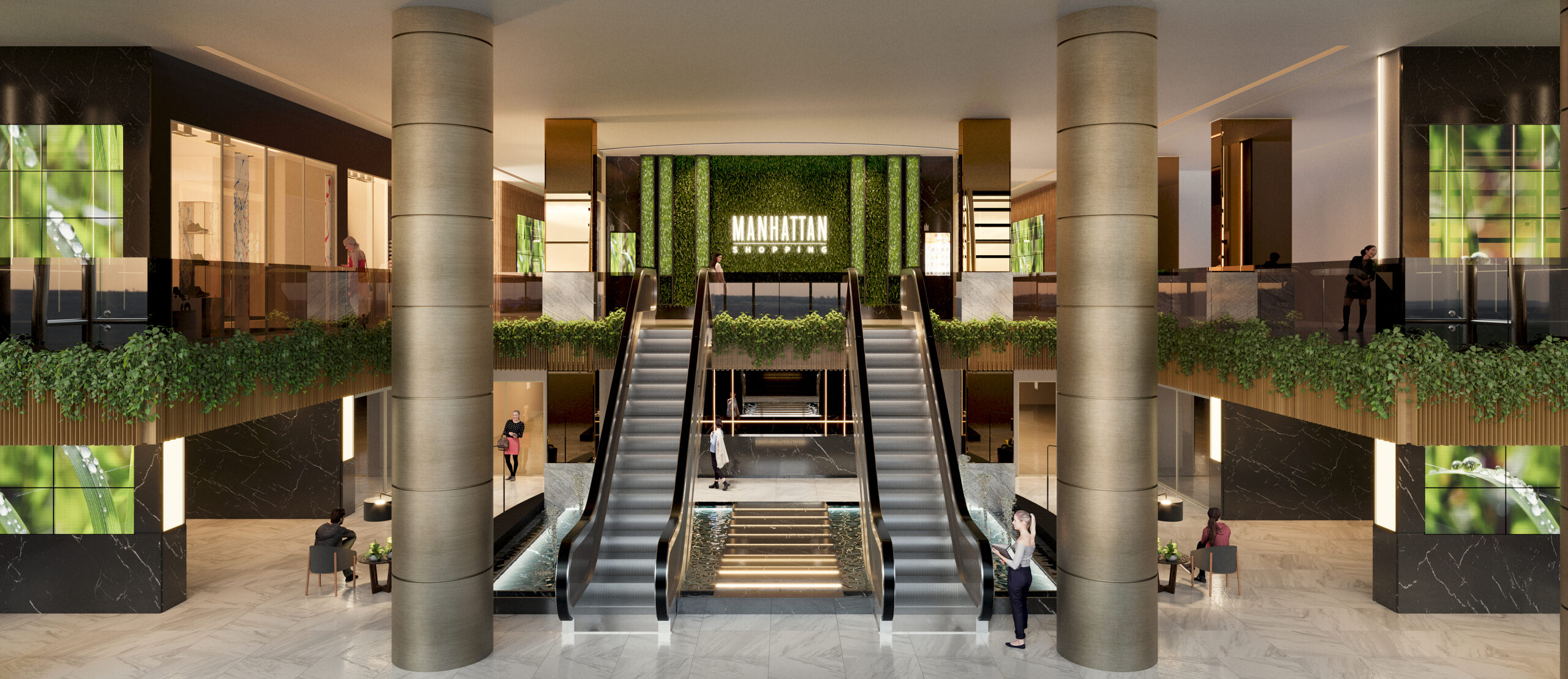 Escadas rolantes do Manhattan Shopping